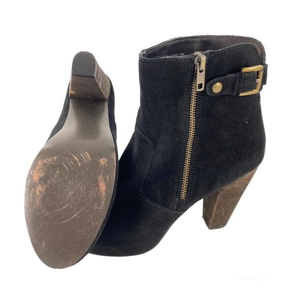 Steve Madden Black Gracieee Suede Black Booties Size 10 - Picture 9 of 10